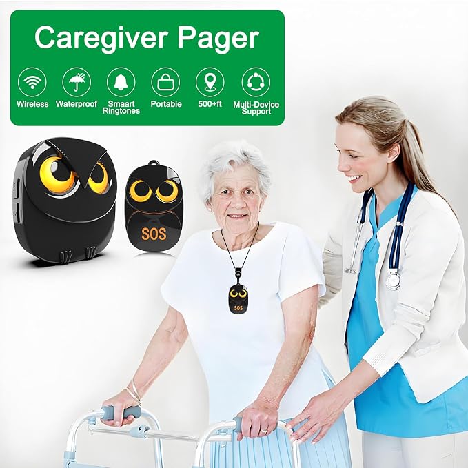 HTZSAFE Caregiver Pager Wireless Call Button 500+ Feet, SOS Alert Nurse Calling - Image 7
