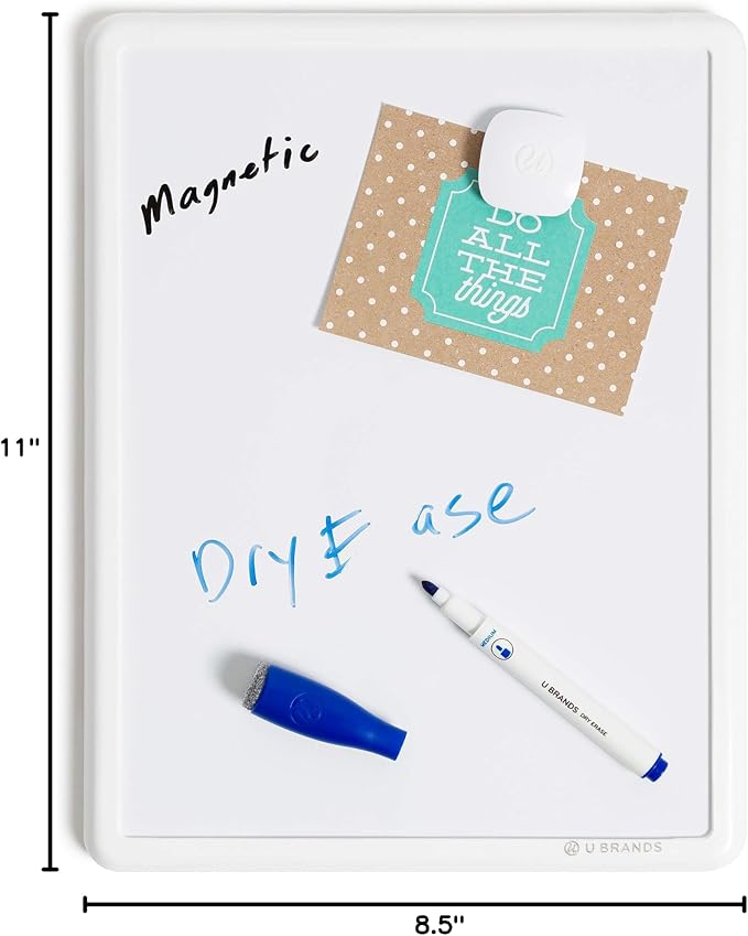 U Brands Contempo Magnetic Dry Erase Board White Board Kit, 8.5” x 11” - Image 7