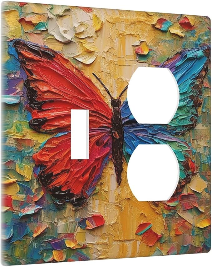Wallplates Colorful Butterfly Animal Insects Wall Art Abstract 1 Toggle 1 - Image 2