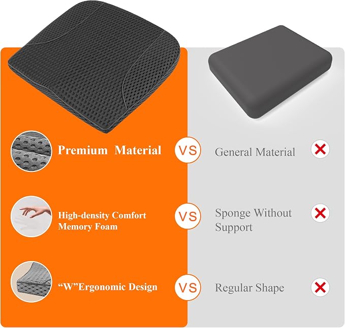 kingphenix Premium Car Seat Cushion, Memory Foam Driver Seat Cushion to Improve - Image 8