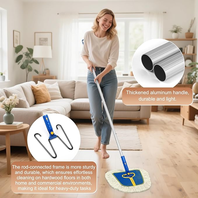 Commercial Dust Mop for Hardwood Floors Cleaning, Heavy Duty Industrial Dry Mop - Image 6