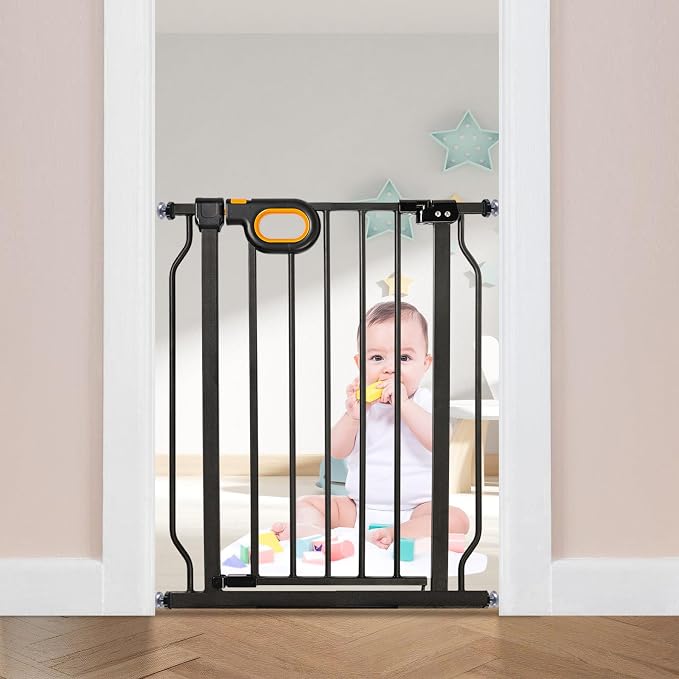 owlie Small Narrow Baby Gate for Stairs Doorways Hallways 23.6-27.6 Inch Wide by owlieextrawidebabygate