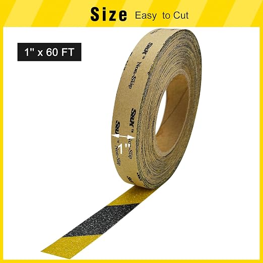 S&X Anti Slip Tape 1" x 60' Black and Yellow Safety Non Slip Strip, High - Image 6