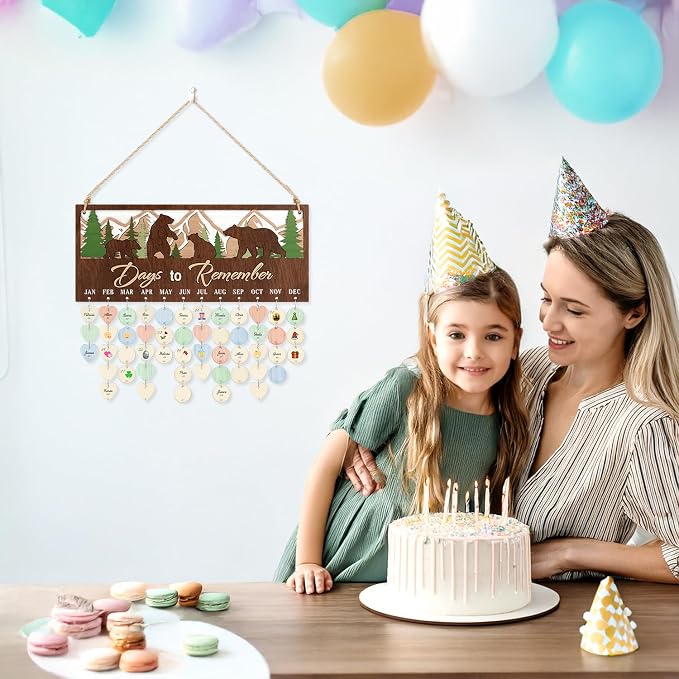 CHDITB 3D Days to Remember Birthday Calendar Wall Hanging, Woodland Bear - Image 6
