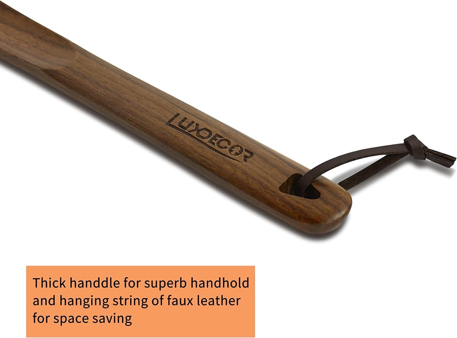 Luxdecor Long Handled Wooden Shoehorns-24in Wooden Long Handle Shoe Horn - Image 2
