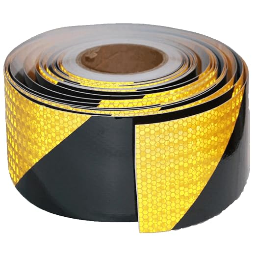 Reflective Tape Yellow Black 4 inch X 166 feet, Outdoor Waterproof Hazard by tuyrchu