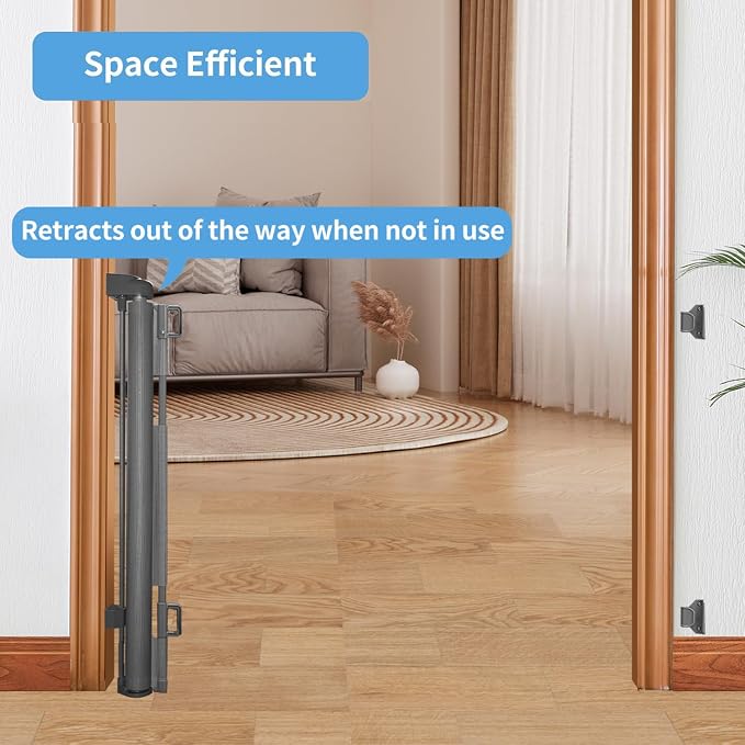 2-Pack Retractable Baby Gate for Stairs-33”Height, Expands up to - Image 6