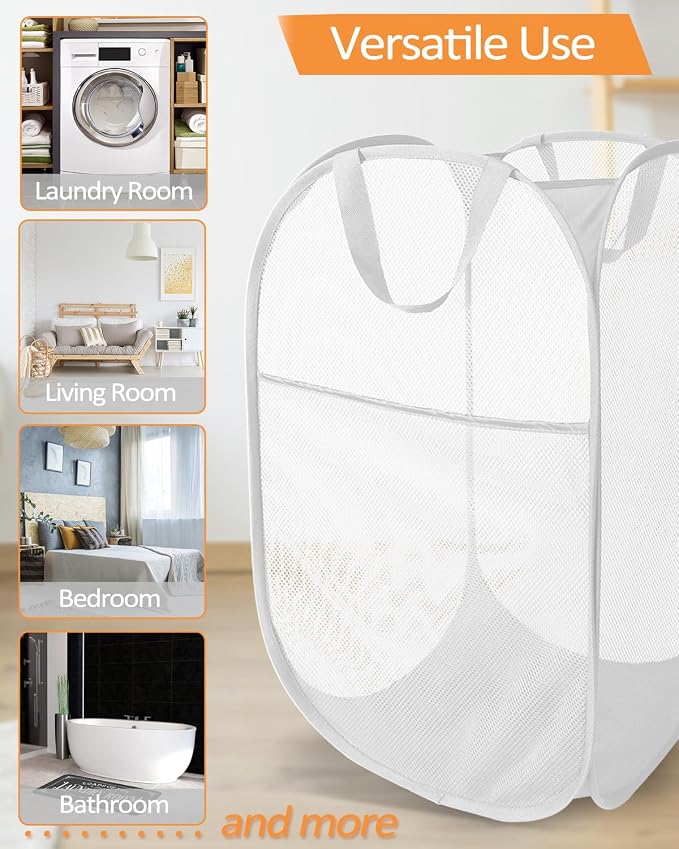 2 Pack Durable Collapsible Laundry Baskets - Image 5