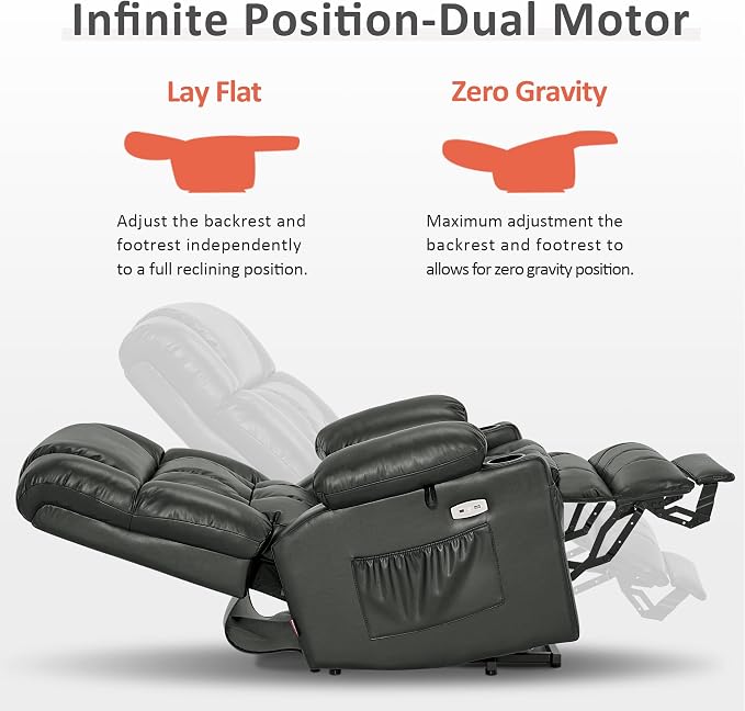MCombo Dual Motor Large Power Lift Recliner Chair - Image 4