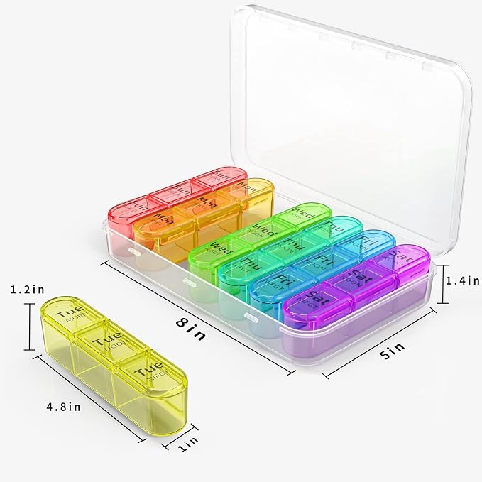 Daviky Pill Organizer 3 Times a Day, Weekly Pill Box 7 Day, Daily Medicine - Image 6