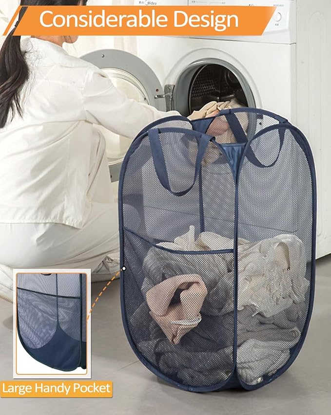 2 Pack Durable Collapsible Laundry Baskets - Image 5