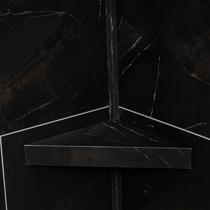 Palisade Vinyl Waterproof Corner Shower Shelf in Black Ice - Image 6
