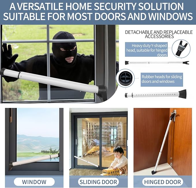Upgraded Multi-Functional Door Security Bar & Sliding Windows Bar, Adjustable - Image 2