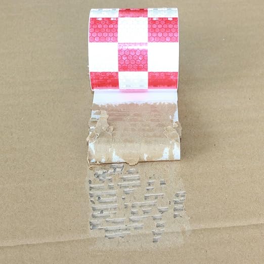 Red and White Reflective Tape Outdoor Waterproof 3 inch X 10 feet, High - Image 2
