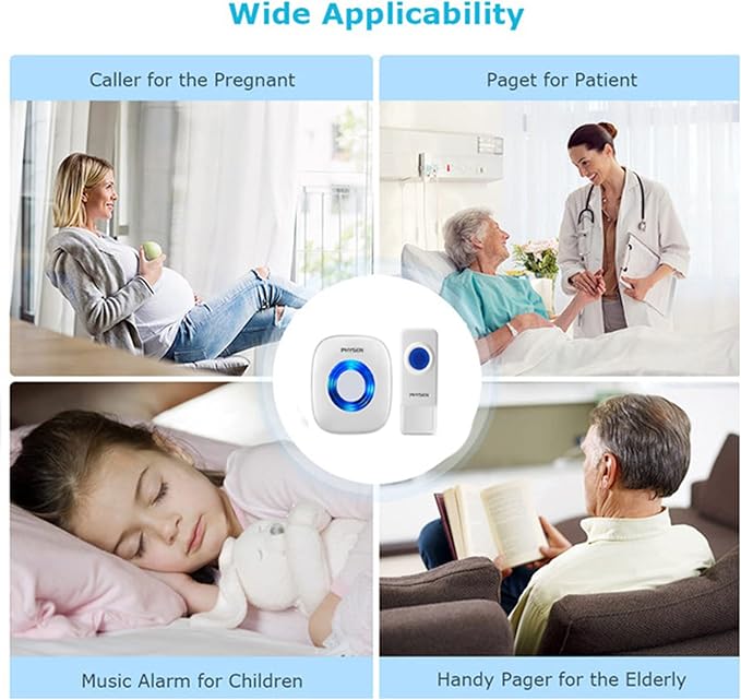 Wireless Doorbell with 3 Receivers 2 Buttons, PHYSEN Waterproof Door Bell Kits - Image 8