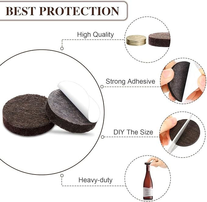 Yelanon Felt Furniture Pads -60 Pcs Premium Felt Pads - Image 3