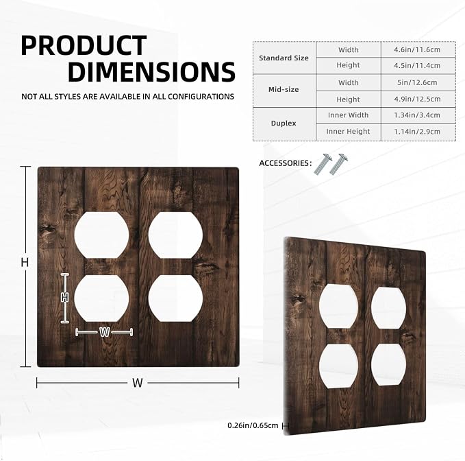 Rustic Brown Wood Plank Vintage Wooden Texture Print Outlet Covers 2 Gang - Image 5