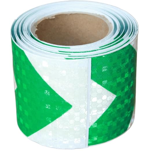 Green and White Reflective Tape Outdoor Waterproof 3 inch X 10 feet, High by tuyrchu