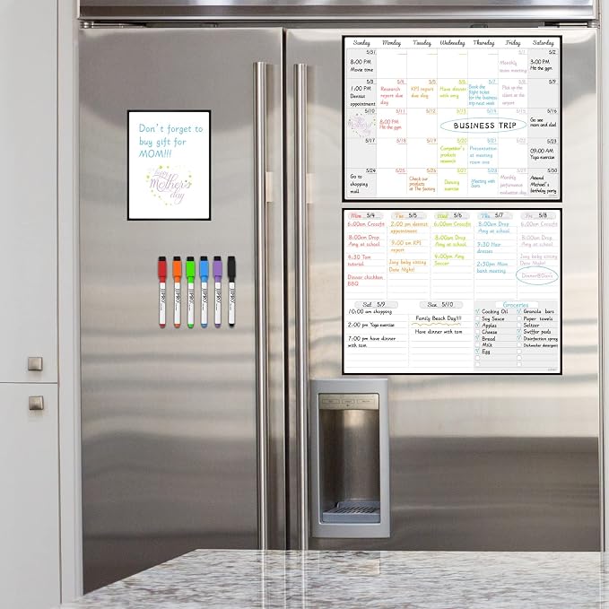 JJPRO Magnetic Dry Erase Monthly Calendar and Weekly Whiteboard - Image 7