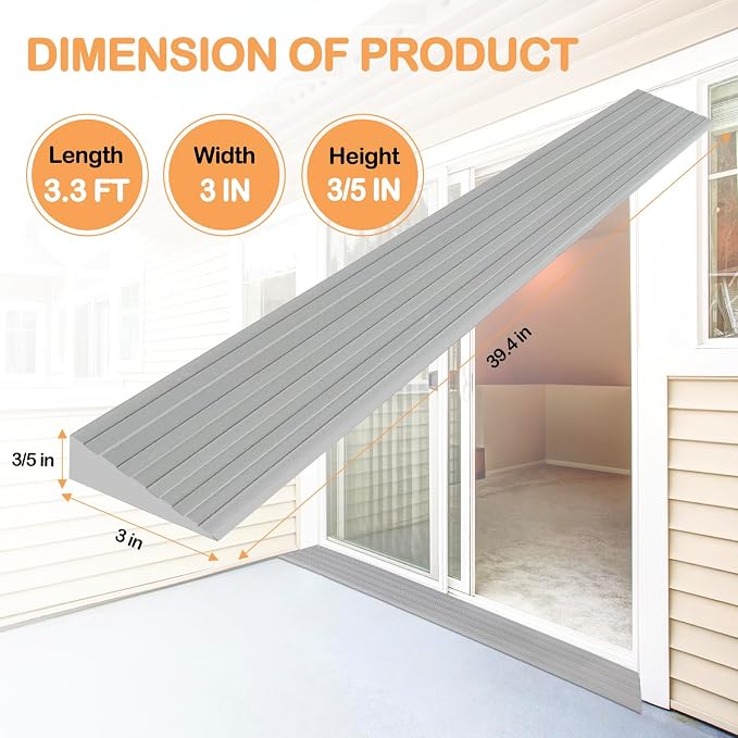 Threshold Ramps for Doorways Self-Adhesive Rubber Ramps for Door Threshold - Image 2