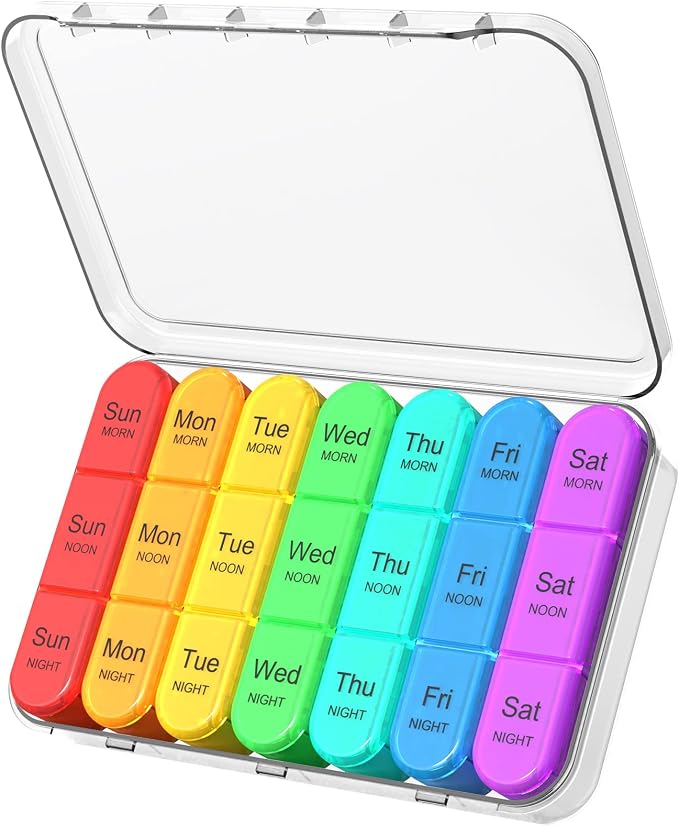 Daviky Pill Organizer 3 Times a Day, Weekly Pill Box 7 Day, Daily Medicine by DavikyPillOrganizer