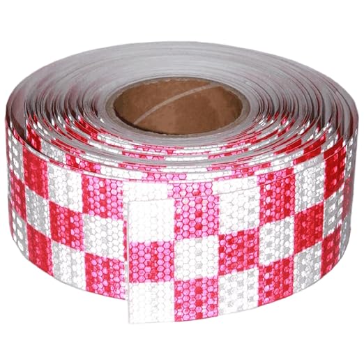 Red and White Reflective Tape Outdoor Waterproof 3 inch X 166 feet, High by tuyrchu
