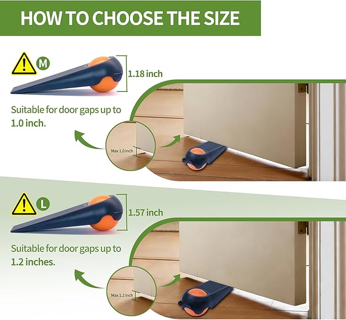 Door Stoppers for Bottom of Door, Rubber Door Stopper Wedges, Door Holders for - Image 5