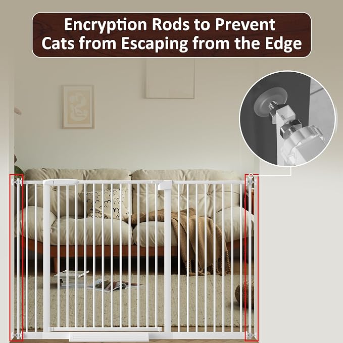 DEARBB Extra Wide Baby Gate Ultra Narrow Spacing 30.11-77.36" Pressure Mounted - Image 6