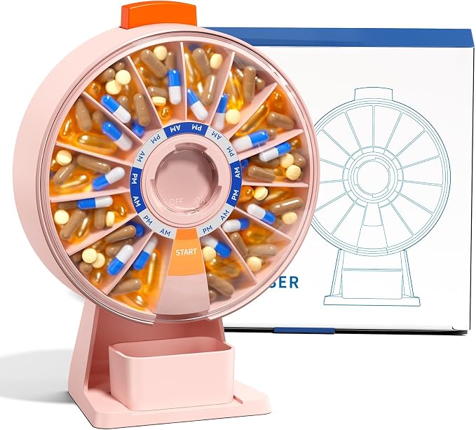 Odaro Large Pill Dispenser, Weekly Pill Organizer 7 Day Am Pm / 14 Day Pill Box by OdaroPillOrganizerHelpYouNeverMissADose