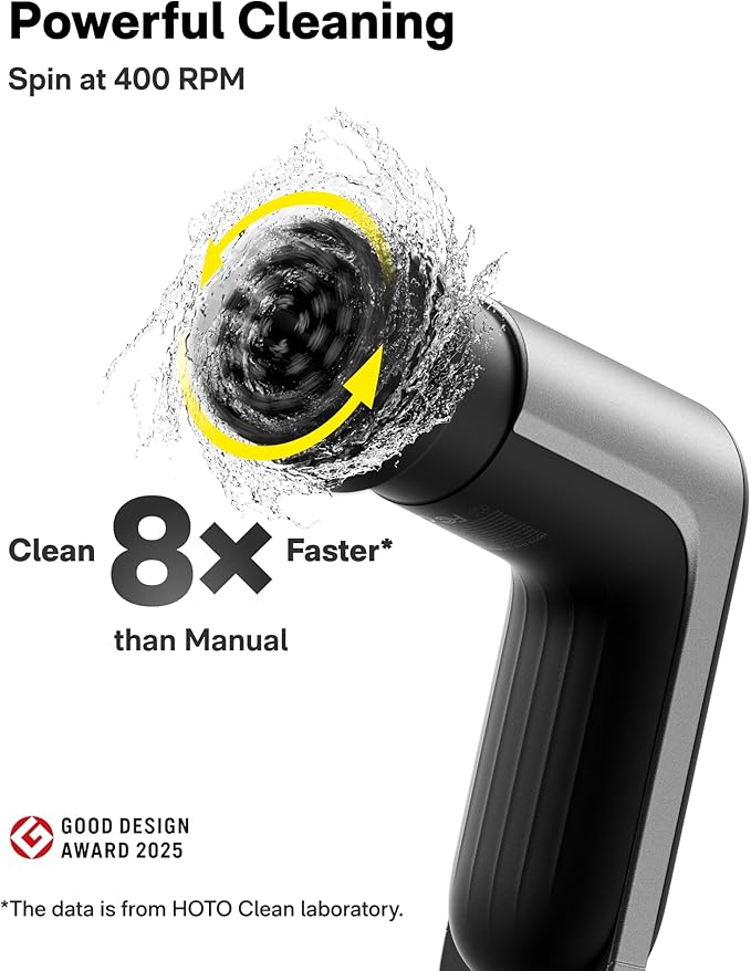 HOTO Grip™ Cordless Electric Spin Scrubber, IPX7 Waterproof, Lightweight at - Image 2