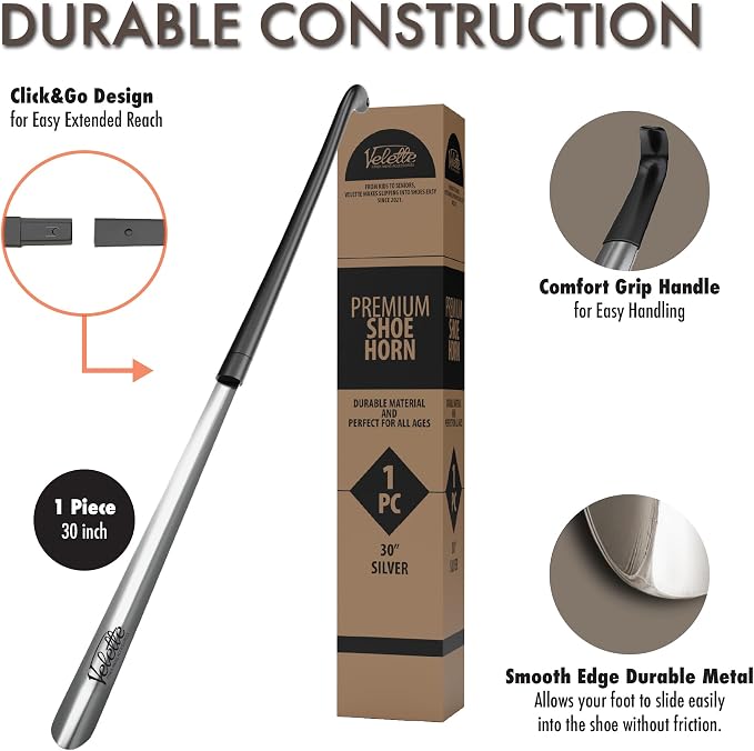Velette Metal Shoe Horn Long Handle - Image 4