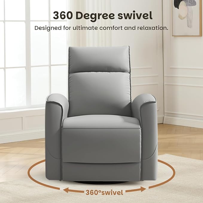 CANMOV Rocker Recliner Chair, 360°Swivel Nursery Glider Recliner, Manual - Image 6
