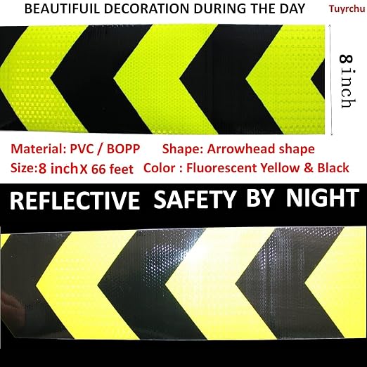 Reflective Tape Outdoor Waterproof 8 inch X 66 feet, High Visibility Hazard - Image 3