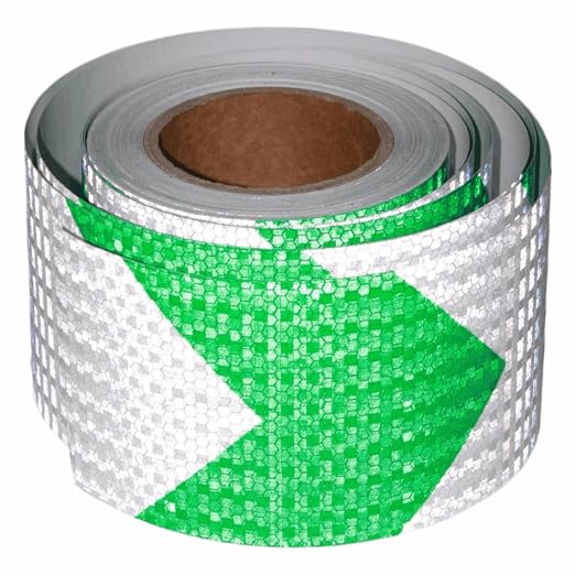 Reflective Tape Green and White 4 inch X 66 feet, Outdoor Waterproof Hazard by tuyrchu