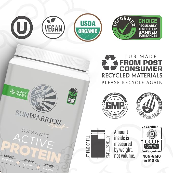 Sunwarrior Organic Plant Based Protein Powder | Vegan Organic Protein Powder - Image 4