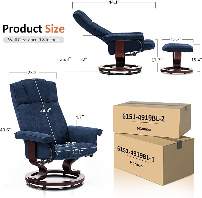 MCombo Manual Swivel Recliner - Image 3