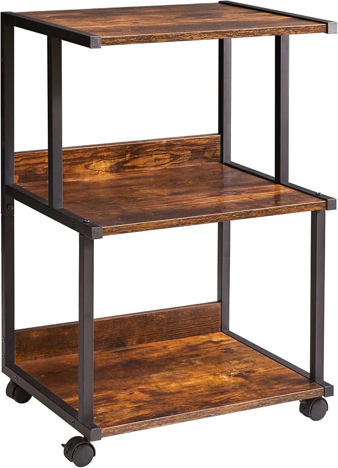 IBUYKE Printer Stand with Storage Shelf, 3 Tier Printer Table with Wheels by IBUYKE