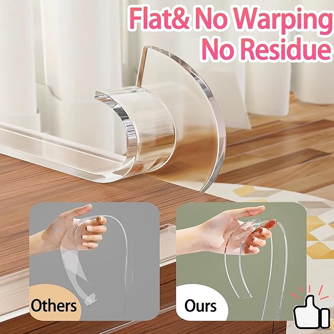 Clear Soft Corner Protectors for Furniture Strip 0.8in x3.28FT, 2 Roll Sharp - Image 5