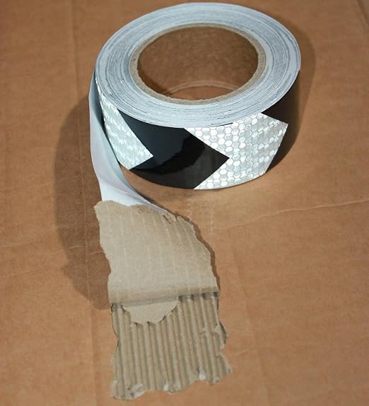 Black White Reflective Tape 2 inch X 66 feet X 10 Rolls, Outdoor Waterproof - Image 2