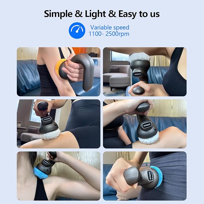 HYAKO Handheld Professional Mini Orbital Buffer Relief Massager, Adjustable - Image 4
