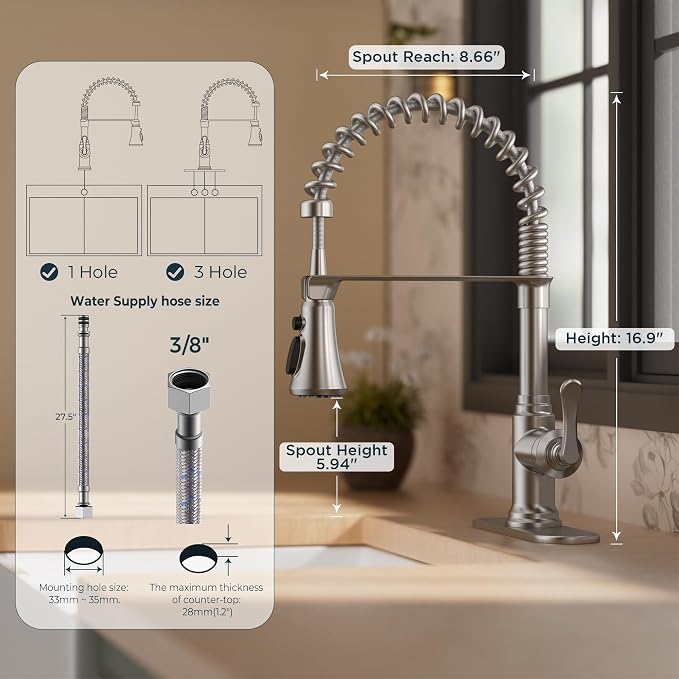 FORIOUS Rustic Kitchen Faucet - Image 3