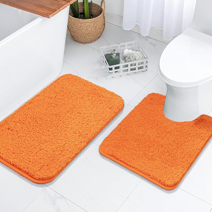 MIULEE Orange Bathroom Rug - Image 6