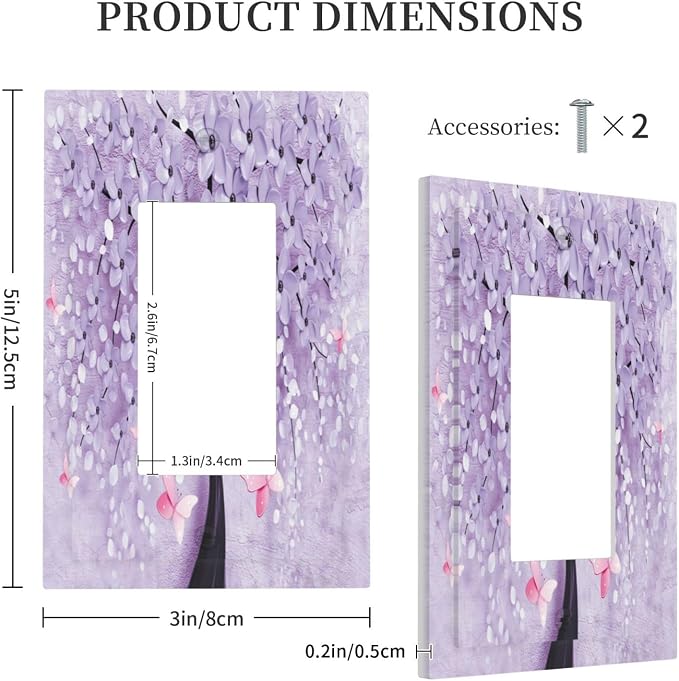 Outlet Covers 3D Purple Tree 1 Gang Wall Plate Single Rocker Light Switch Cover - Image 5