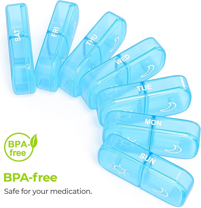 AUVON XL Weekly Pill Organizer 2 Times a Day, Pill Box 7 Day - Image 7