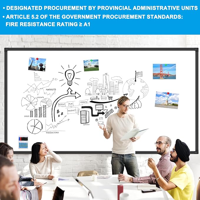 H-Qprobd 96"x48" White Board for Wall Commercial-Grade Large Magnetic Dry Erase - Image 7