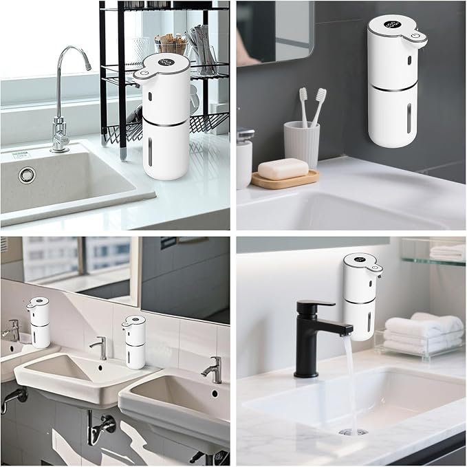 2 Pack Automatic Liquid Soap Dispenser Touchless, USB Rechargeable Smart Hand - Image 7