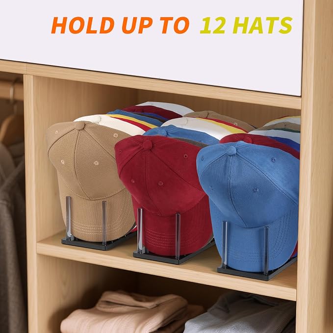 Kadolina Hat Organizer for Baseball Caps, Acrylic Hat Rack for 12 Baseball Caps - Image 5