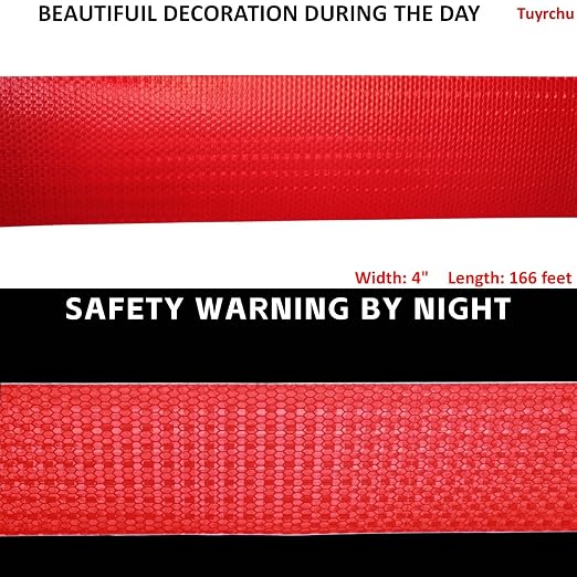 Industrial Reflective Tape Red 4 inch Wide, Outdoor Waterproof Hazard - Image 3