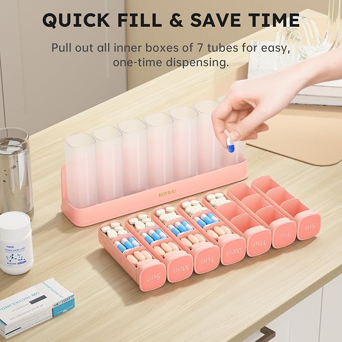 Weekly Pill Organizer 3X a Day, Detachable Pill Box 7 Day, Large 3 Times Daily - Image 6