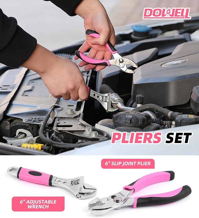 DOWELL Pink Tool Kit 140PCS for Women, Household Tool Set - Image 4